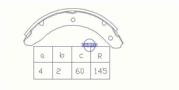 ダイハツデルタワイドボックス（YB_）ドラムブレーキシューOEM：04494-25011 MK2239 GS7057、OK-BS189